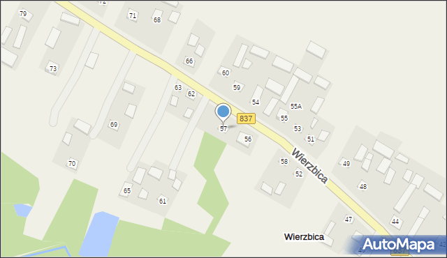 Wierzbica, Wierzbica, 57, mapa Wierzbica