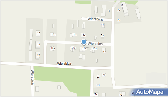 Wierzbica, Wierzbica, 12a, mapa Wierzbica