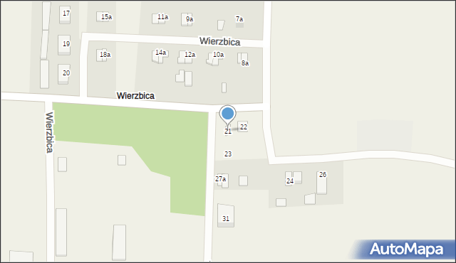 Wierzbica, Wierzbica, 21, mapa Wierzbica