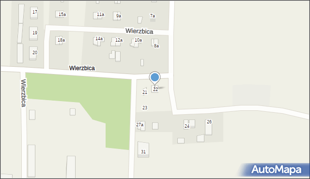 Wierzbica, Wierzbica, 22, mapa Wierzbica