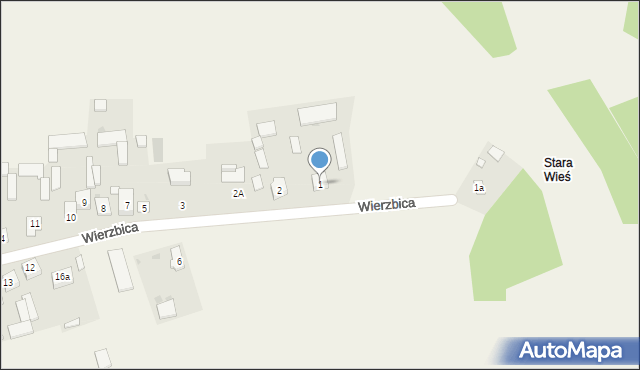 Wierzbica, Wierzbica, 1, mapa Wierzbica