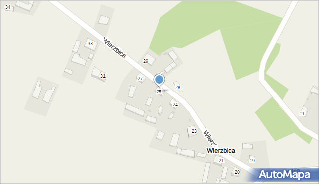 Wierzbica, Wierzbica, 25, mapa Wierzbica