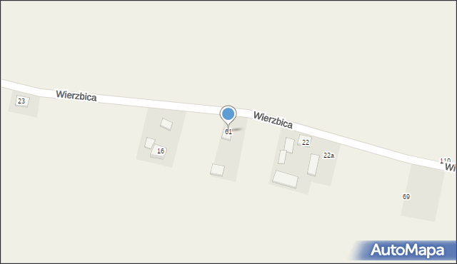 Wierzbica, Wierzbica, 61, mapa Wierzbica