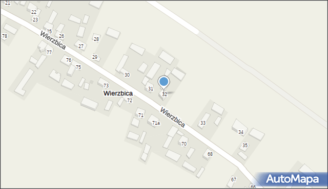 Wierzbica, Wierzbica, 32, mapa Wierzbica