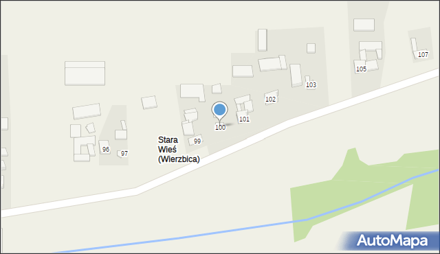 Wierzbica, Wierzbica, 100, mapa Wierzbica