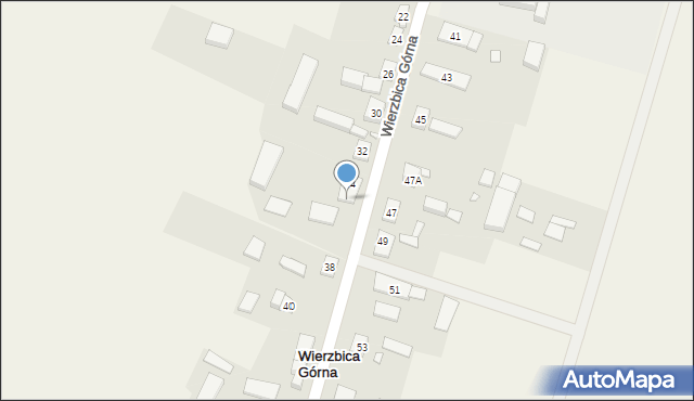 Wierzbica Górna, Wierzbica Górna, 36, mapa Wierzbica Górna