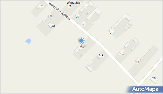 Wierzbica-Kolonia, Wierzbica-Kolonia, 25A, mapa Wierzbica-Kolonia