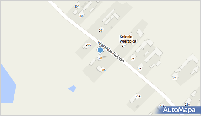 Wierzbica-Kolonia, Wierzbica-Kolonia, 28, mapa Wierzbica-Kolonia