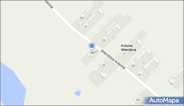 Wierzbica-Kolonia, Wierzbica-Kolonia, 29A, mapa Wierzbica-Kolonia