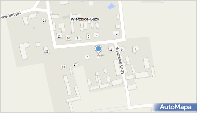 Wierzbice-Guzy, Wierzbice-Guzy, 13, mapa Wierzbice-Guzy