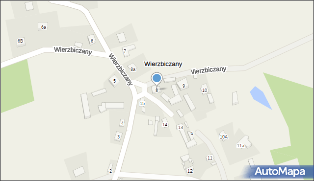 Wierzbiczany, Wierzbiczany, 8, mapa Wierzbiczany