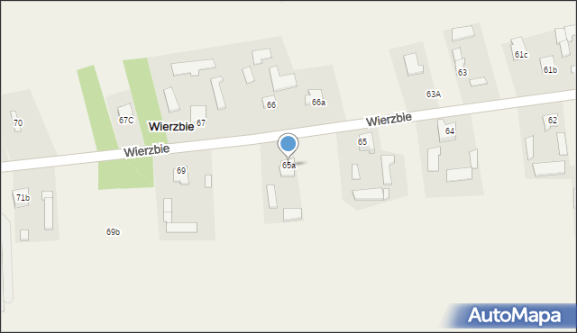 Wierzbie, Wierzbie, 65a, mapa Wierzbie