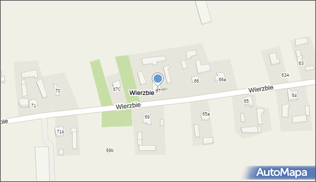 Wierzbie, Wierzbie, 67, mapa Wierzbie