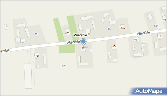 Wierzbie, Wierzbie, 69, mapa Wierzbie