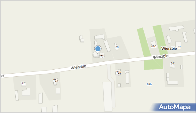 Wierzbie, Wierzbie, 71a, mapa Wierzbie