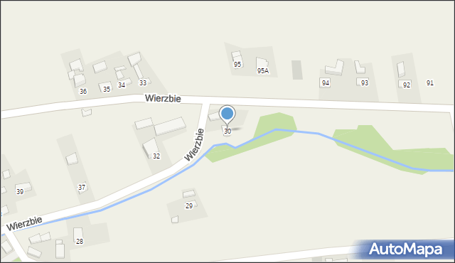 Wierzbie, Wierzbie, 30, mapa Wierzbie