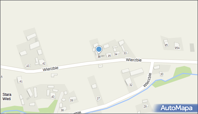 Wierzbie, Wierzbie, 36, mapa Wierzbie