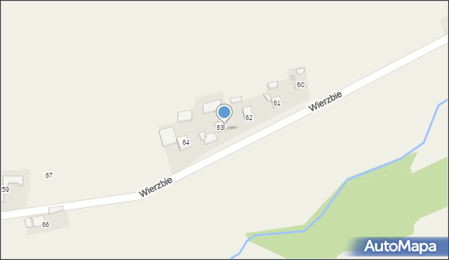 Wierzbie, Wierzbie, 63A, mapa Wierzbie