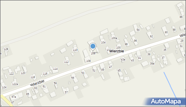 Wierzbie, Wierzbie, 106, mapa Wierzbie