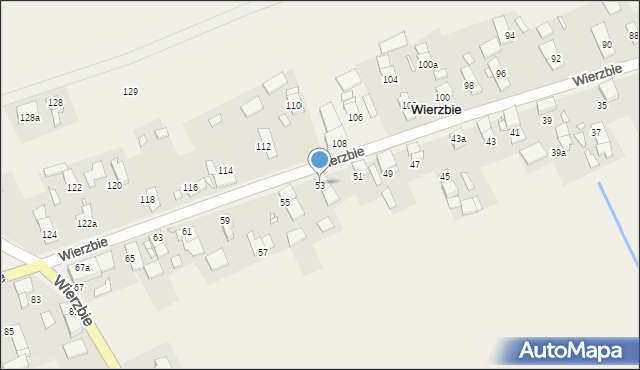 Wierzbie, Wierzbie, 53, mapa Wierzbie