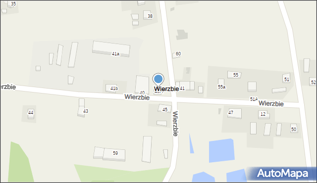 Wierzbie, Wierzbie, 40A, mapa Wierzbie