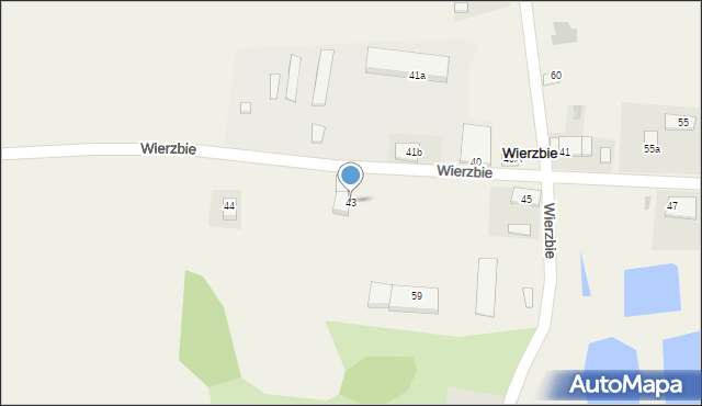 Wierzbie, Wierzbie, 43, mapa Wierzbie