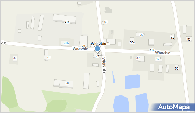 Wierzbie, Wierzbie, 45, mapa Wierzbie