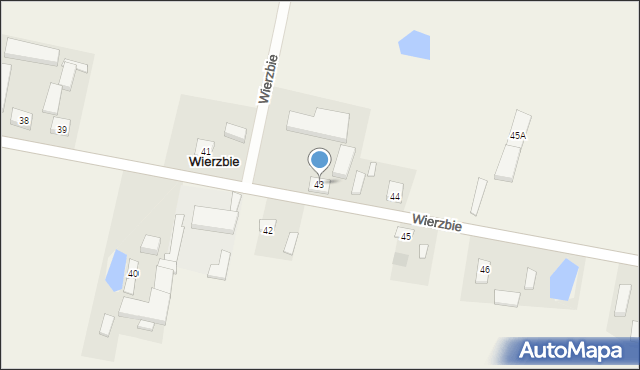 Wierzbie, Wierzbie, 43, mapa Wierzbie