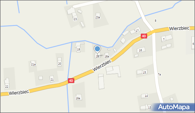 Wierzbiec, Wierzbiec, 18, mapa Wierzbiec