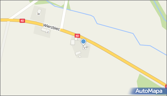 Wierzbiec, Wierzbiec, 1a, mapa Wierzbiec