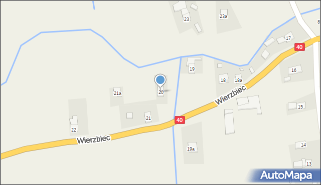 Wierzbiec, Wierzbiec, 20, mapa Wierzbiec