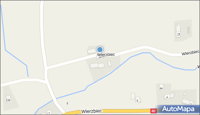 Wierzbiec, Wierzbiec, 24, mapa Wierzbiec