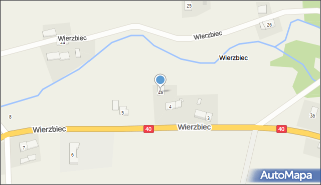 Wierzbiec, Wierzbiec, 4a, mapa Wierzbiec