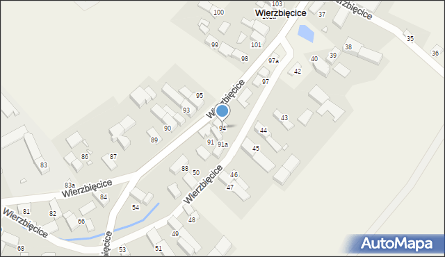 Wierzbięcice, Wierzbięcice, 94, mapa Wierzbięcice