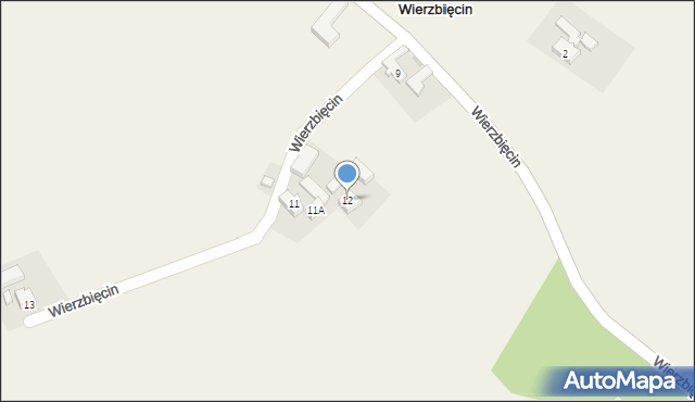 Wierzbięcin, Wierzbięcin, 12, mapa Wierzbięcin