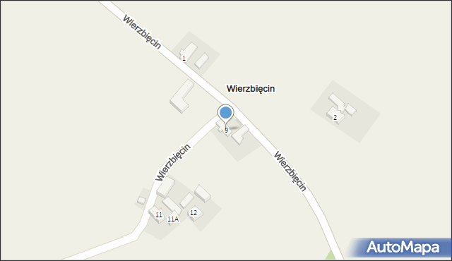 Wierzbięcin, Wierzbięcin, 9, mapa Wierzbięcin