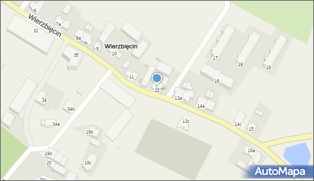 Wierzbięcin, Wierzbięcin, 12, mapa Wierzbięcin