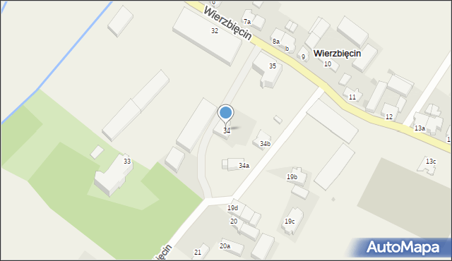 Wierzbięcin, Wierzbięcin, 34, mapa Wierzbięcin