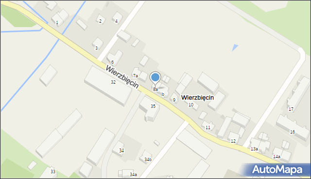 Wierzbięcin, Wierzbięcin, 8a, mapa Wierzbięcin