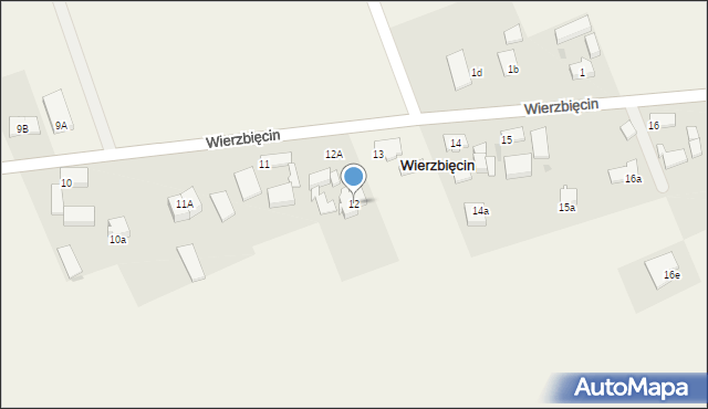 Wierzbięcin, Wierzbięcin, 12, mapa Wierzbięcin
