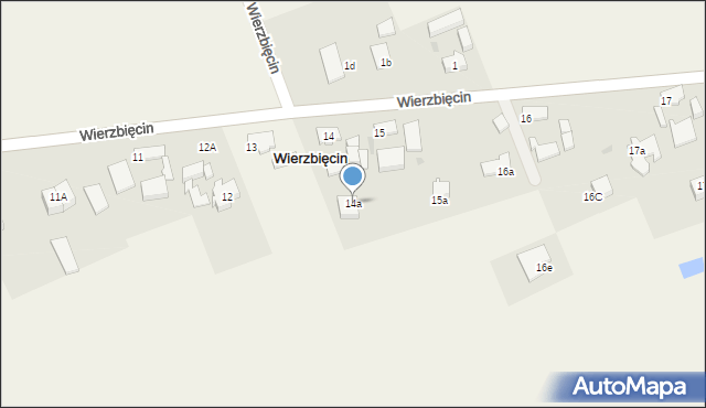 Wierzbięcin, Wierzbięcin, 14a, mapa Wierzbięcin