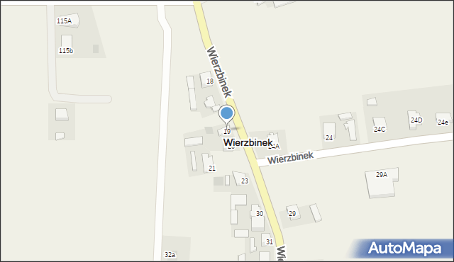 Wierzbinek, Wierzbinek, 19, mapa Wierzbinek