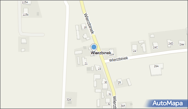 Wierzbinek, Wierzbinek, 20A, mapa Wierzbinek