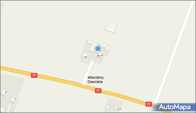 Wierzbiny, Wierzbiny, 25, mapa Wierzbiny