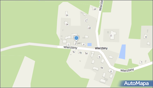 Wierzbiny, Wierzbiny, 3, mapa Wierzbiny