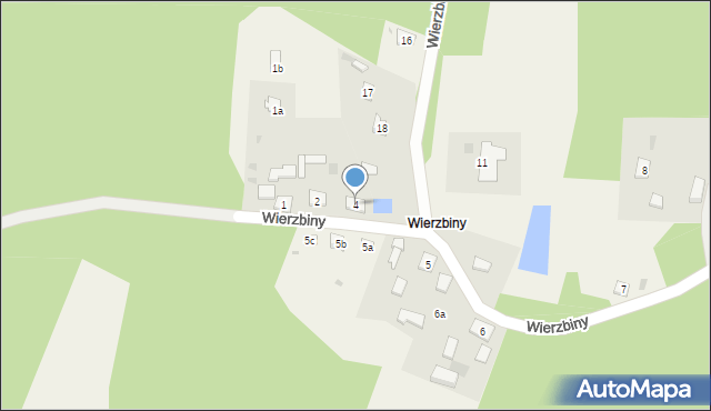 Wierzbiny, Wierzbiny, 4, mapa Wierzbiny