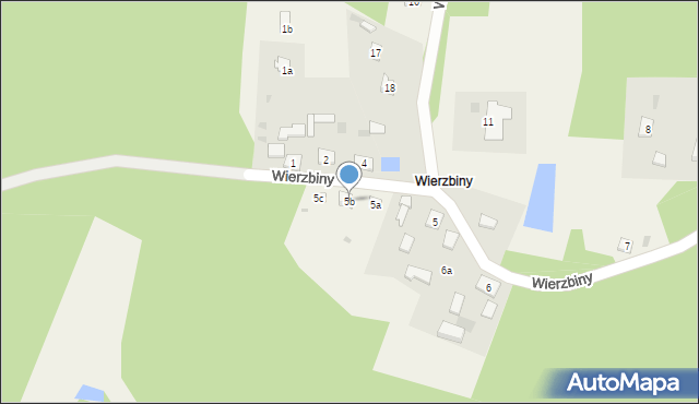 Wierzbiny, Wierzbiny, 5b, mapa Wierzbiny