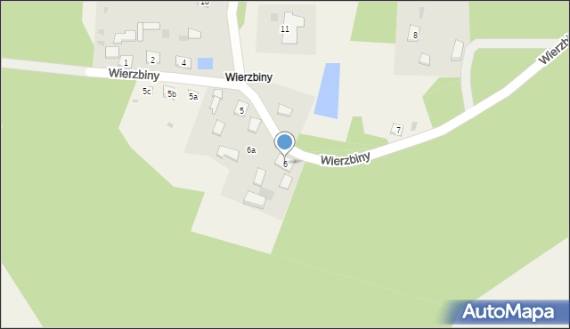 Wierzbiny, Wierzbiny, 6, mapa Wierzbiny