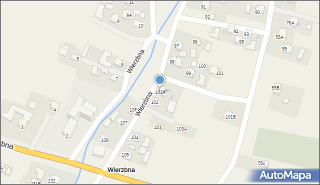 Wierzbna, Wierzbna, 101A, mapa Wierzbna