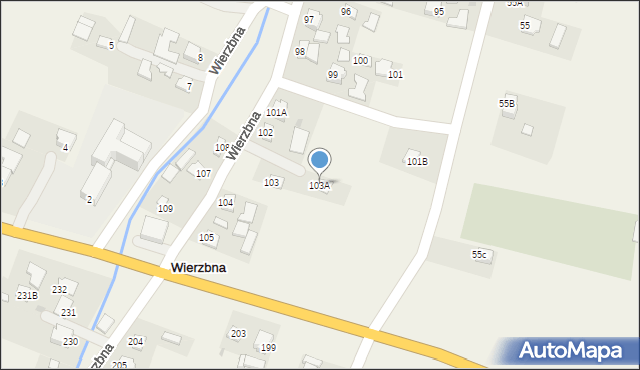 Wierzbna, Wierzbna, 103A, mapa Wierzbna